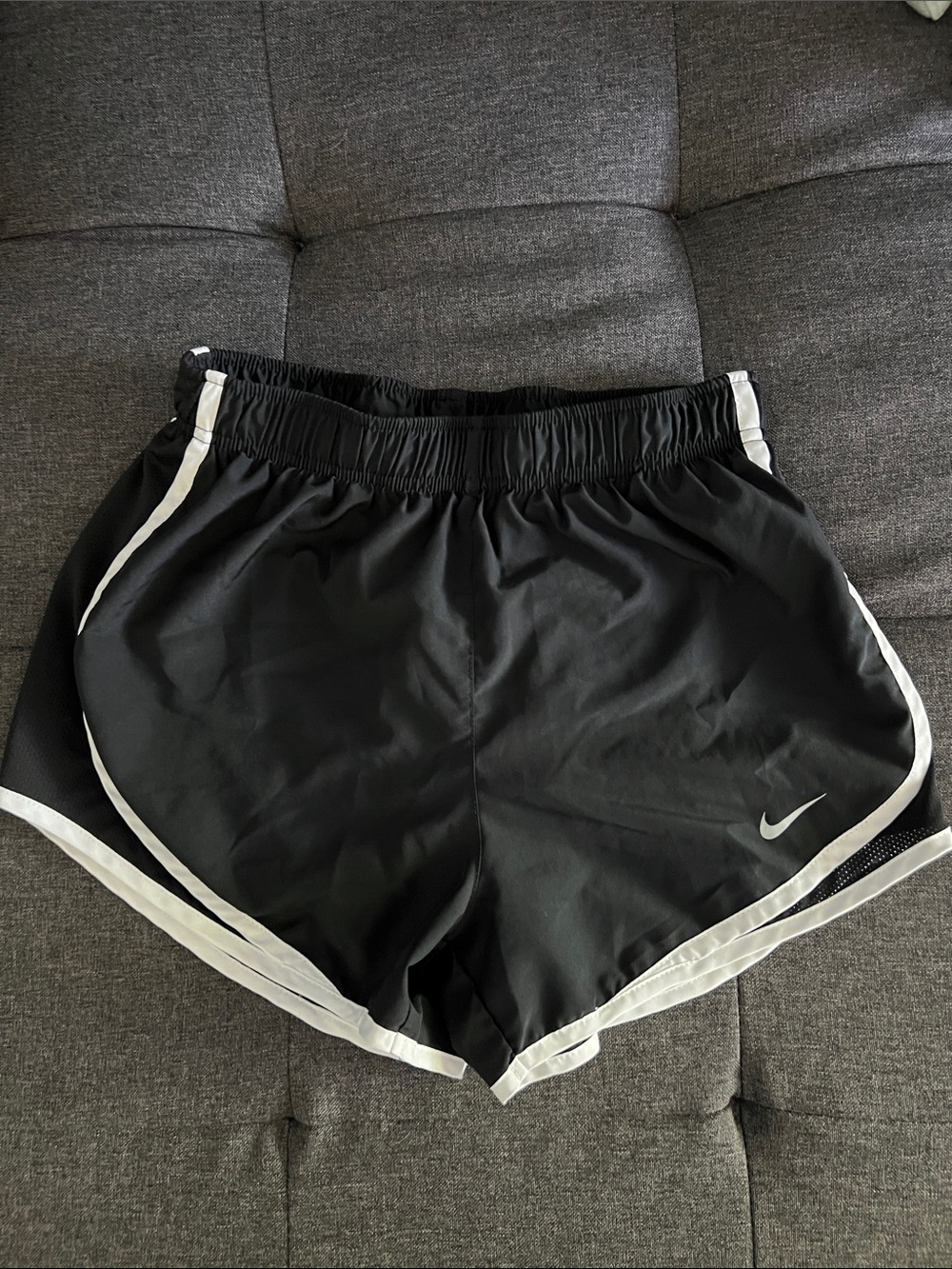 Nike Black Athletic Shorts with White Trim